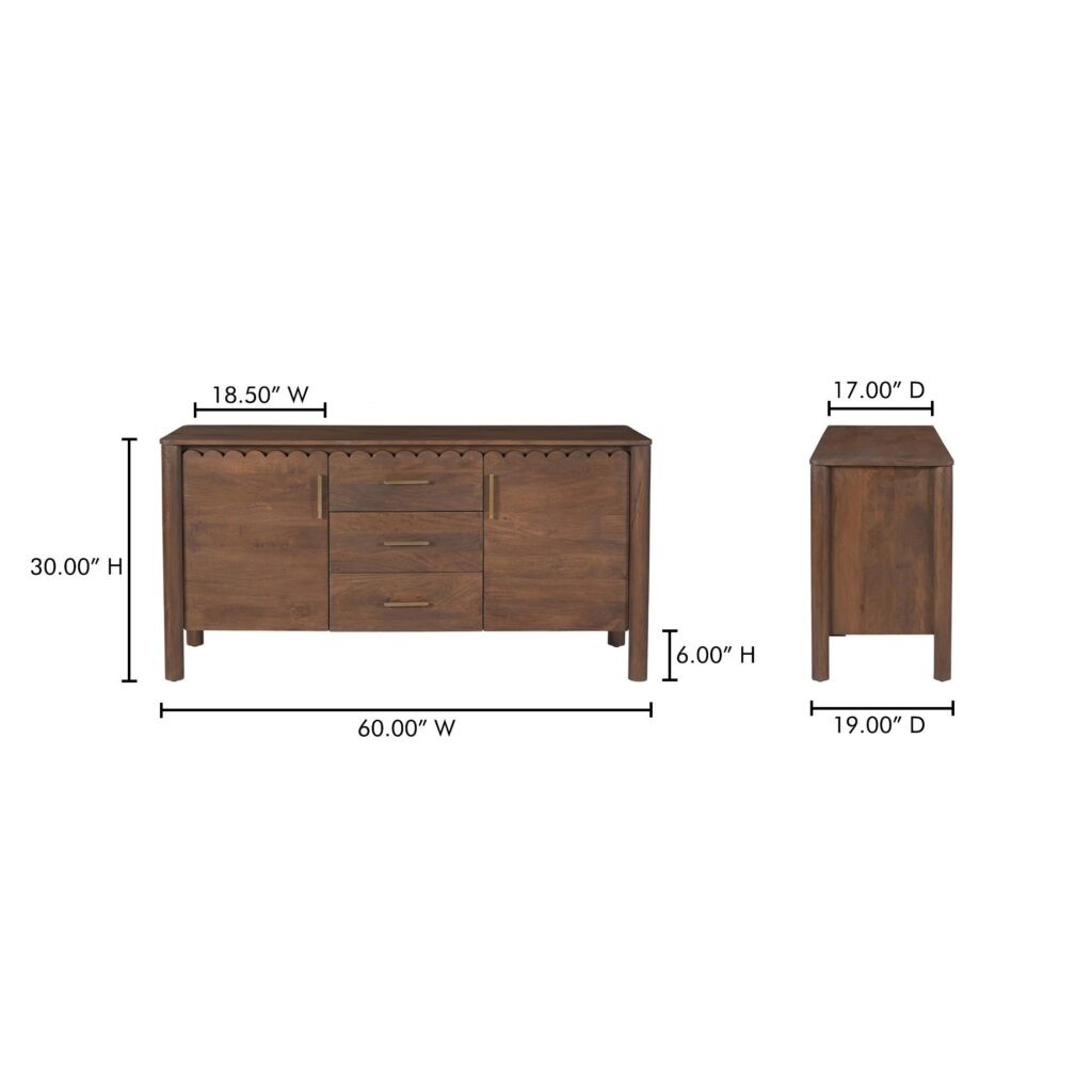 Wiley 3 Drawer Sideboard Vintage Brown - Image 14