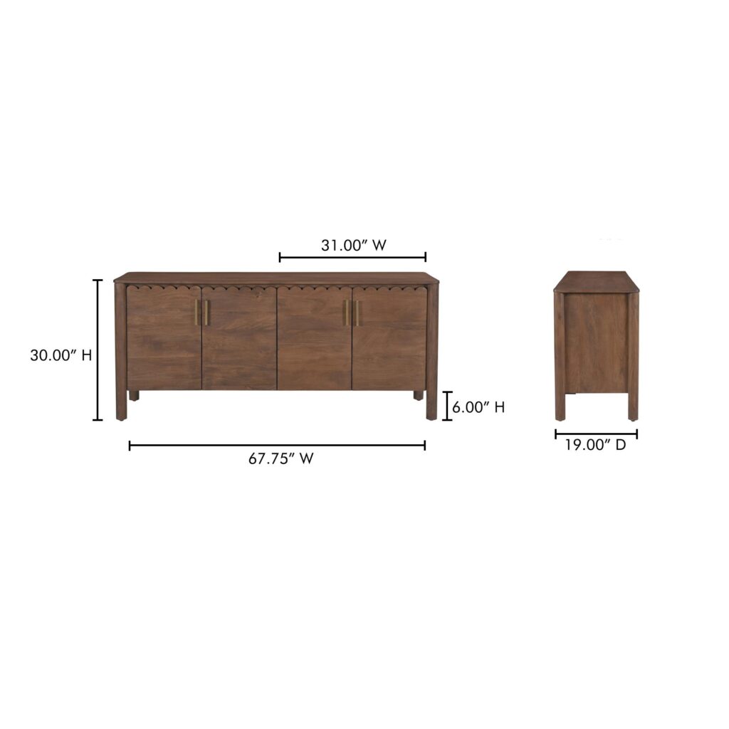 Wiley 4 Door Sideboard Vintage Brown - Image 14