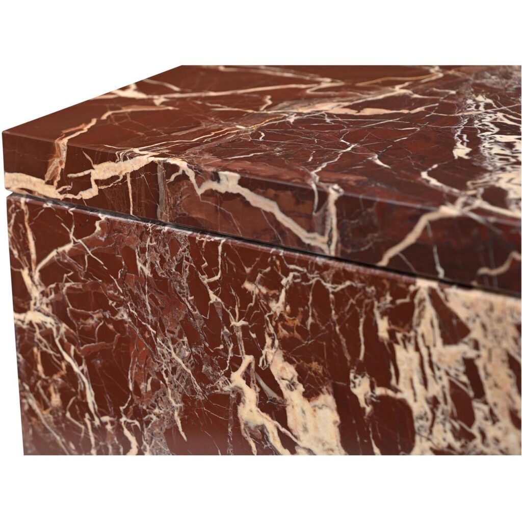 Rosa Accent Table Rosso Levanto Marble - Image 4