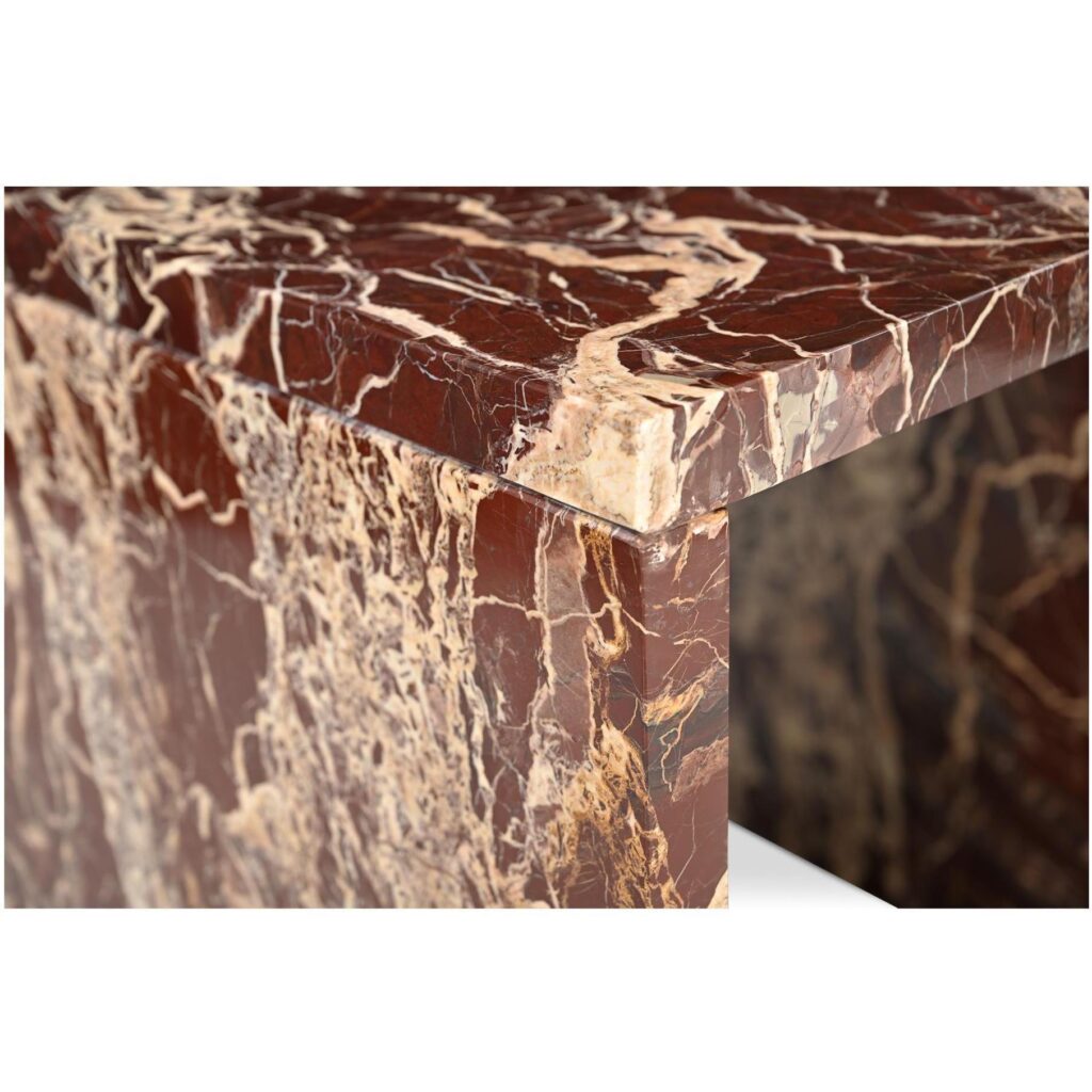 Rosa Accent Table Rosso Levanto Marble - Image 5