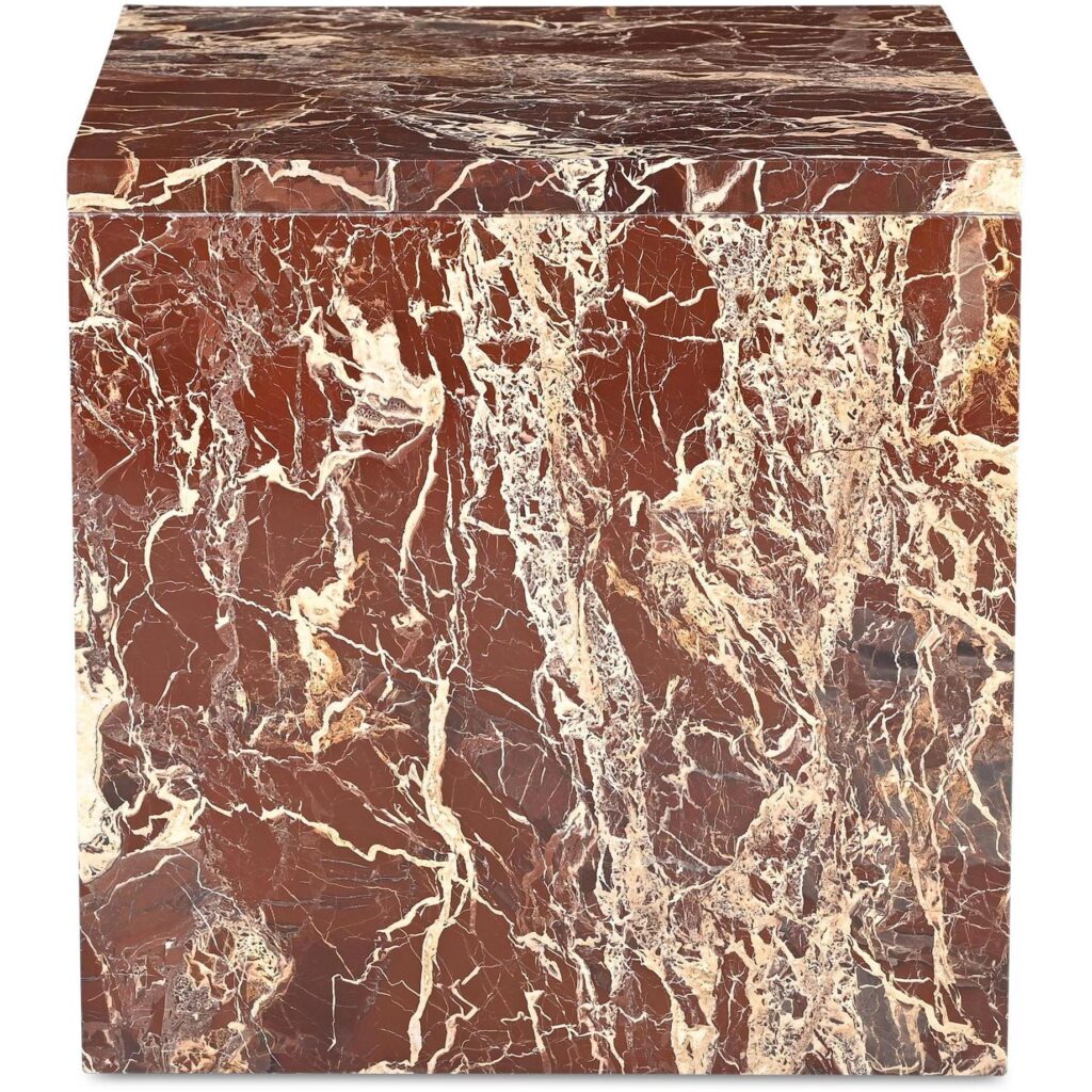 Rosa Accent Table Rosso Levanto Marble - Image 6