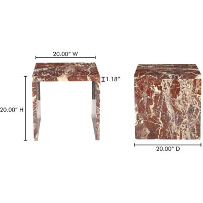 Rosa Accent Table Rosso Levanto Marble 25 Rosa Accent Table Rosso Levanto Marble GZ-1181-06-0 GZ 1181 06 0 70