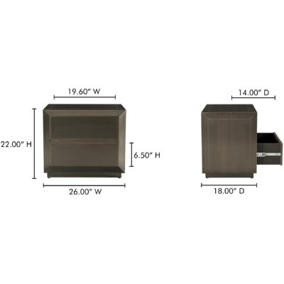 Dawson Nightstand Deep Bronze GZ-1184-31 GZ 1184 31 70