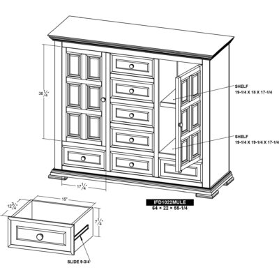 Terra 7 Drawer 2 Door Mule Chest IFD1022MULE IFD1022MULE 14