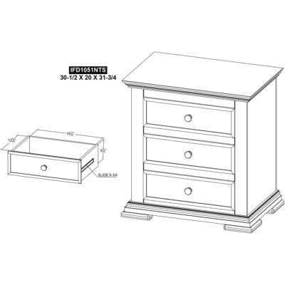 Terra Dark 3 Drawer Nightstand IFD1051NTS IFD1051NTS 10