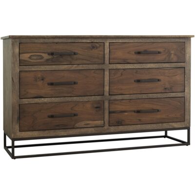 Natural Teca 6 Drawer Dresser
