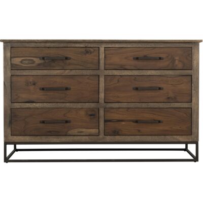 Natural Teca 6 Drawer Dresser 11 Natural Teca 6 Drawer Dresser IFD1171DSR IFD1171DSR 02
