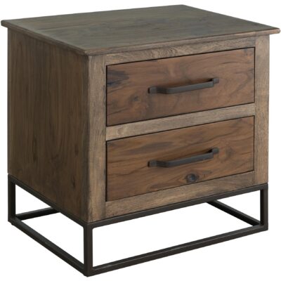 Natural Teca 2 Drawer Nightstand