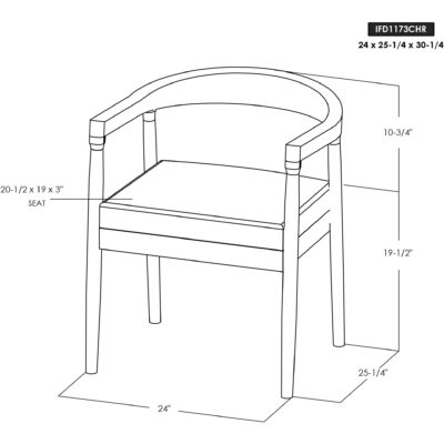 Natural Teca Wooden Chair 17 Natural Teca Wooden Chair IFD1173CHR IFD1173CHR 09