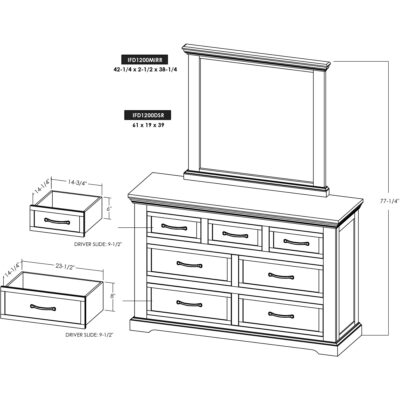 Madeira 7 Drawer Dresser IFD1200DSR IFD1200DSR 07