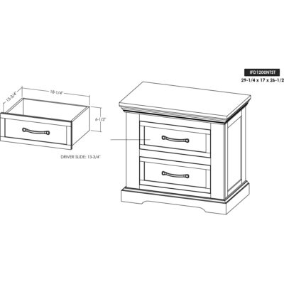 Madeira 2 Drawer Nightstand 7 Madeira 2 Drawer Nightstand IFD1200NTST IFD1200NTST 04