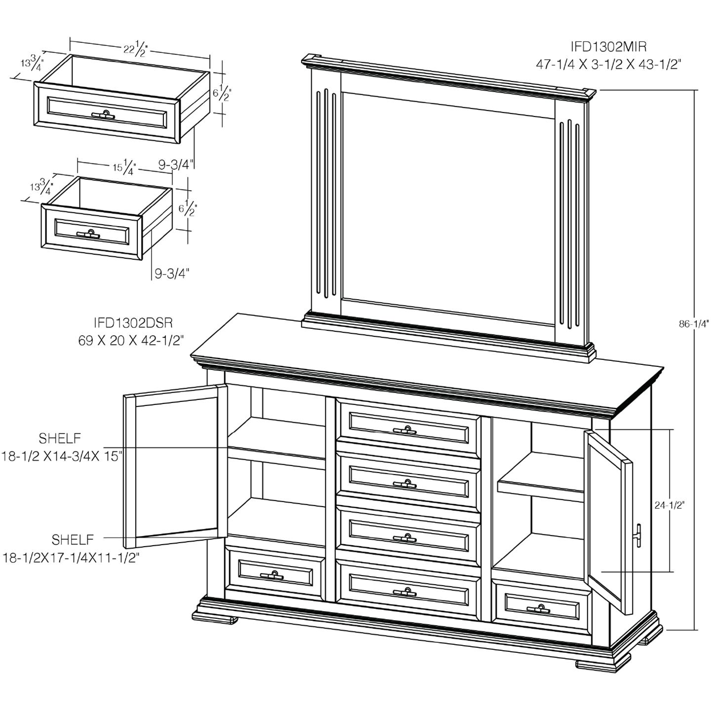 Desire 6 Drawer & 2 Door Dresser 11 Desire 6 Drawer & 2 Door Dresser - Image 11