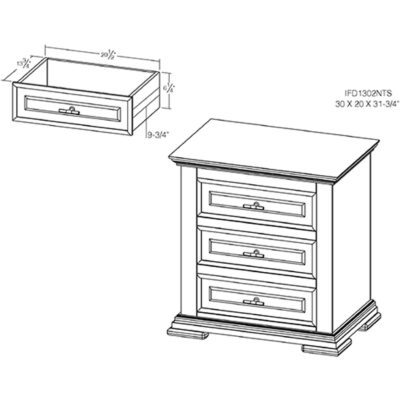 Desire 3 Drawer Nightstand IFD1302NTS IFD1302NTS 09