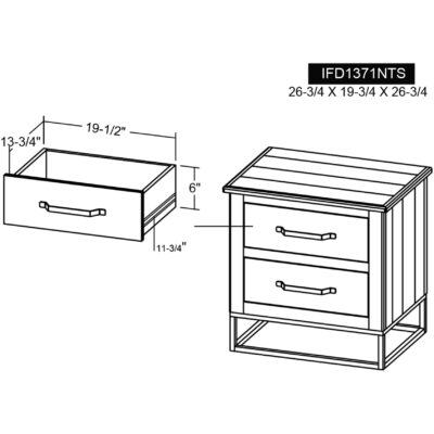 Teak 2 Drawer Nightstand IFD1371NTS IFD1371NTS 10