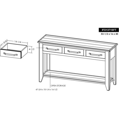 Teak 3 Drawer 1 Shelf Sofa Table IFD1371SFT IFD1371SFT 06
