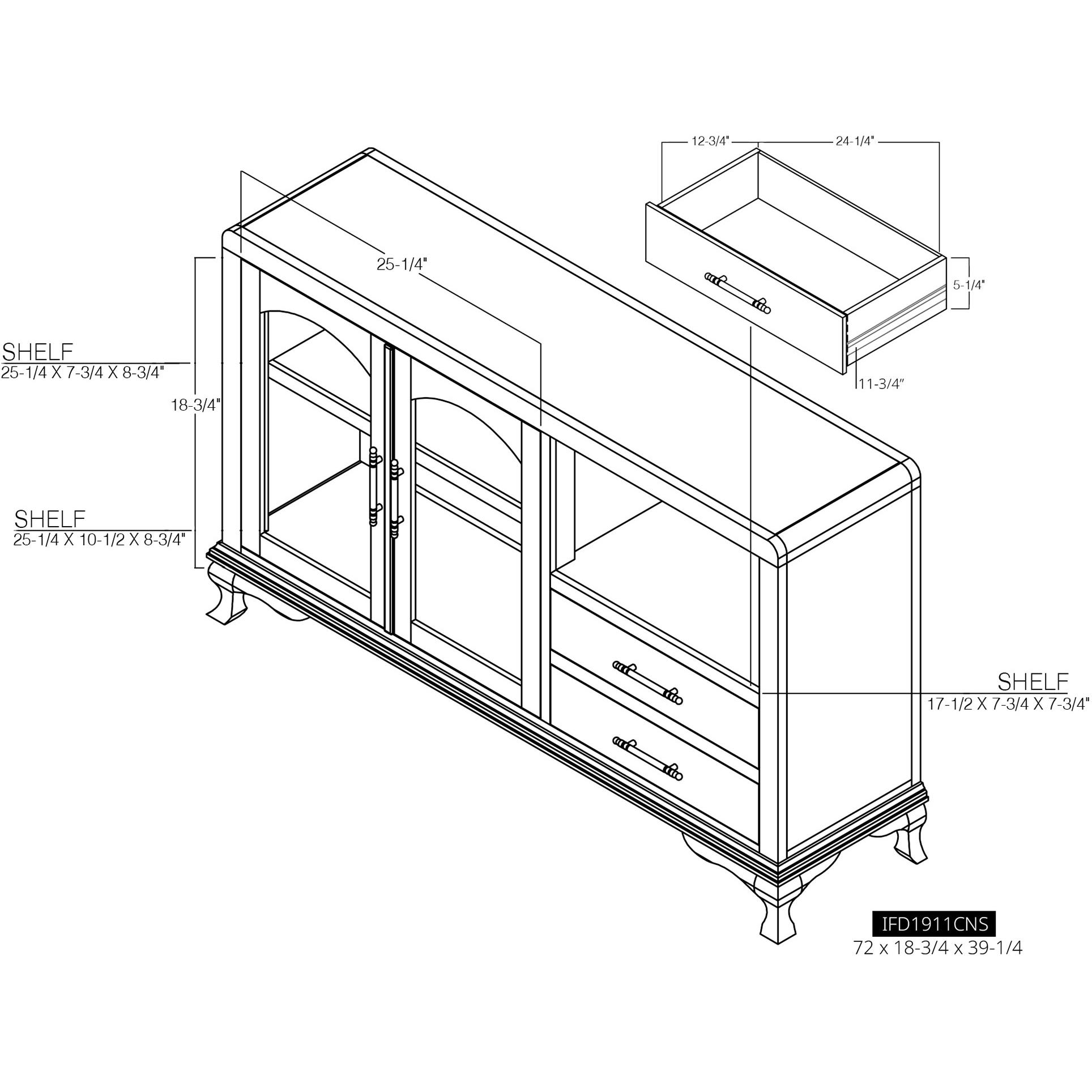 Arlette 2 Door 2 Drawer Console 8 Arlette 2 Door 2 Drawer Console - Image 8