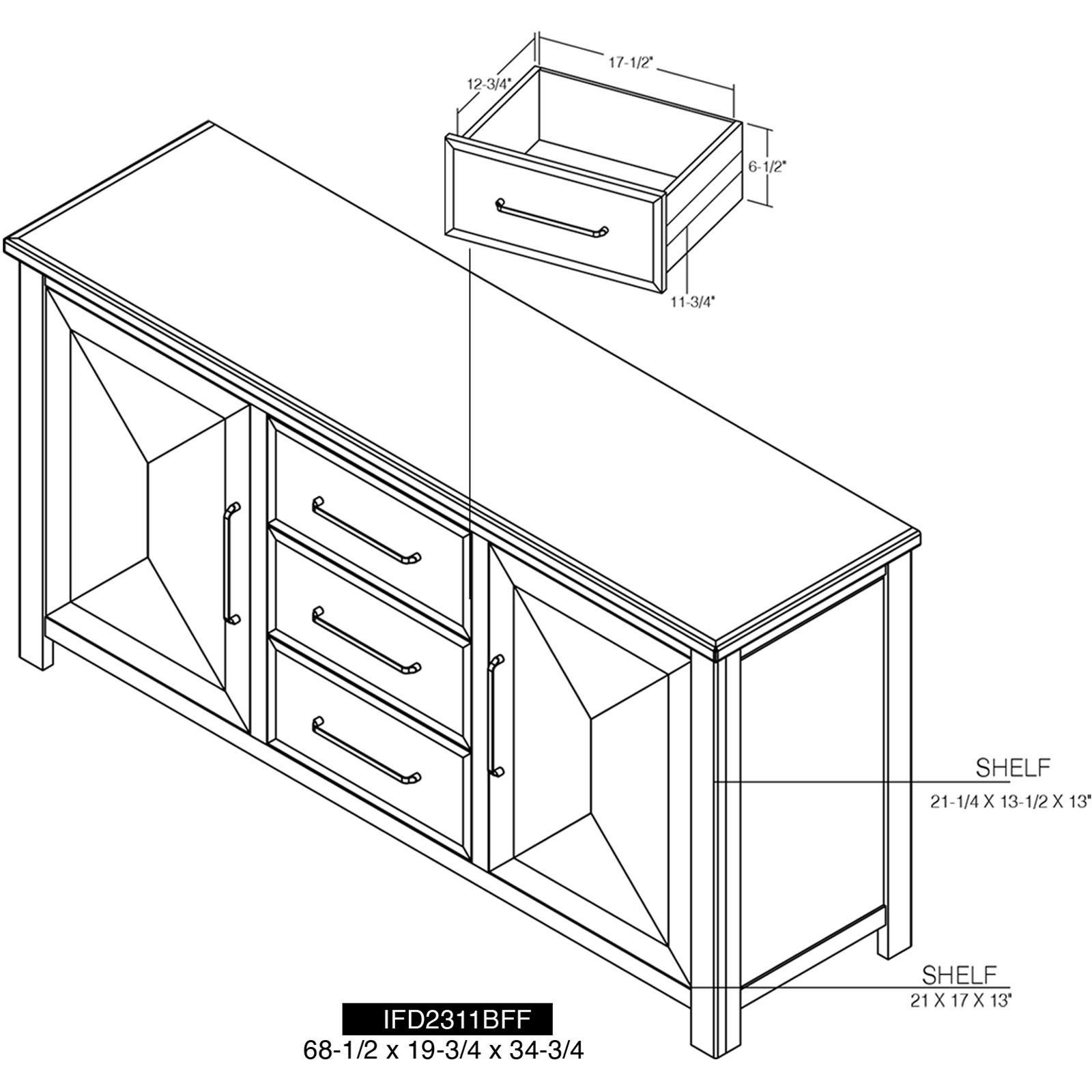 Novus Lodge 3 Drawer 2 Door Buffet 10 Novus Lodge 3 Drawer 2 Door Buffet - Image 10