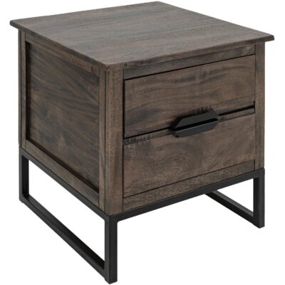 Dark Mita 2 Drawer End Table