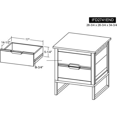 Dark Mita 2 Drawer End Table IFD2741END IFD2741END 05