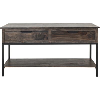 Dark Mita 2 Drawer 1 Shelf Sofa Table