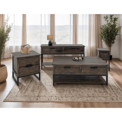 Dark Mita 2 Drawer 1 Shelf Sofa Table IFD2741SFT IFD2741SFT 02