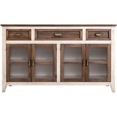 Sahara 3 Drawer 4 Glass Door Console