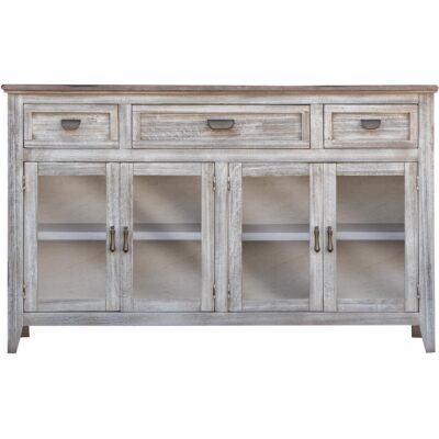 Sahara 3 Drawer 4 Glass Door Console
