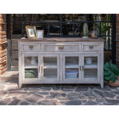 Sahara 3 Drawer 4 Glass Door Console IFD2951CNSWT IFD2951CNSWT 04