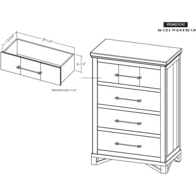 Walnut 4 Drawer Chest 13 Walnut 4 Drawer Chest IFD3421CHT IFD3421CHT 07