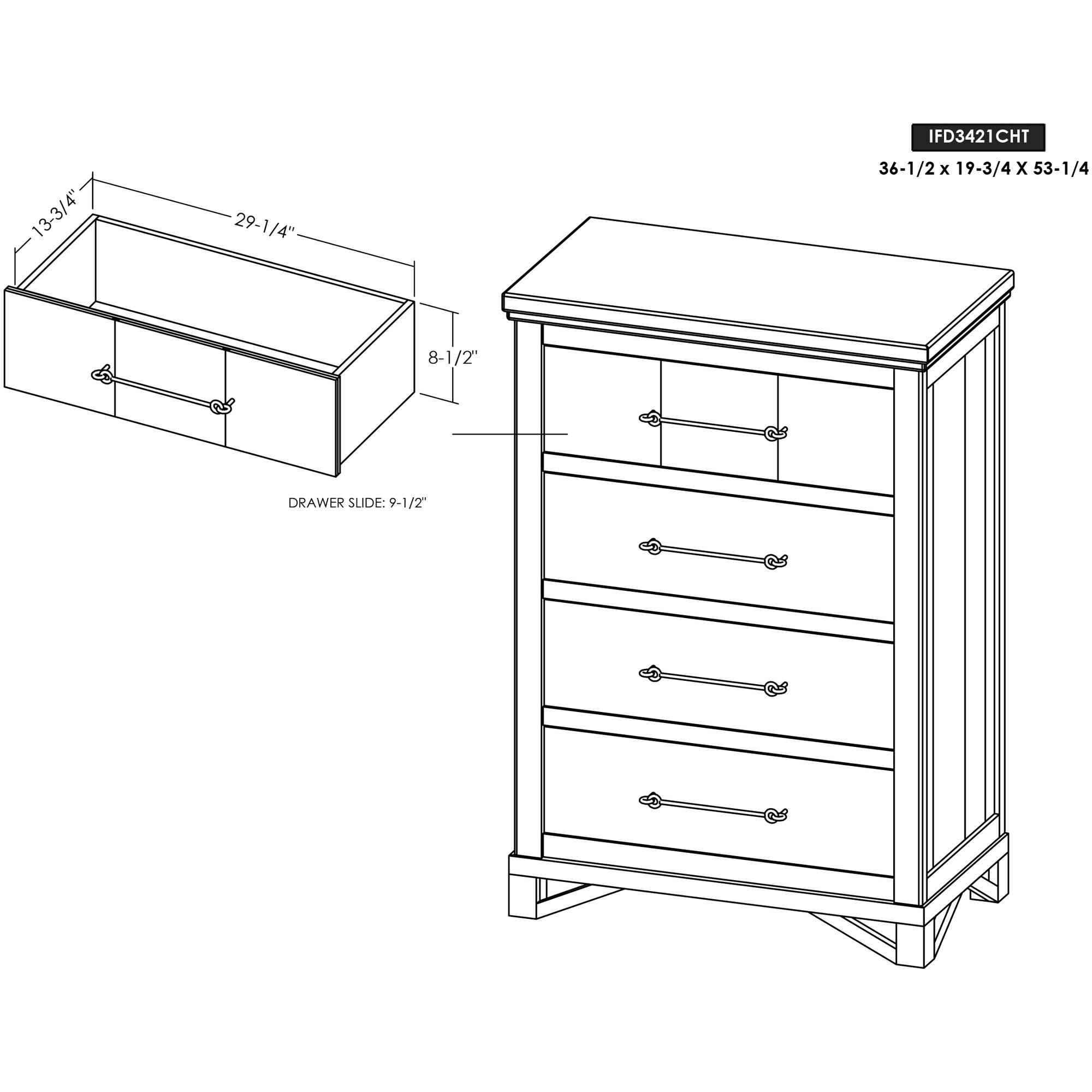 Walnut 4 Drawer Chest 7 Walnut 4 Drawer Chest - Image 7