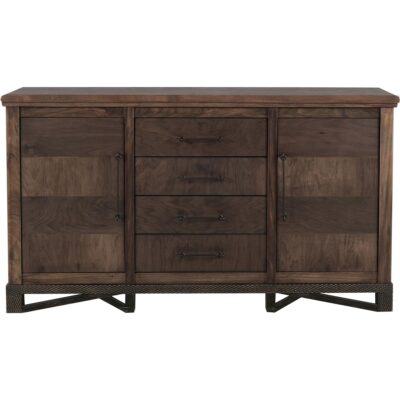 Walnut 4 Drawer & 2 Door Console