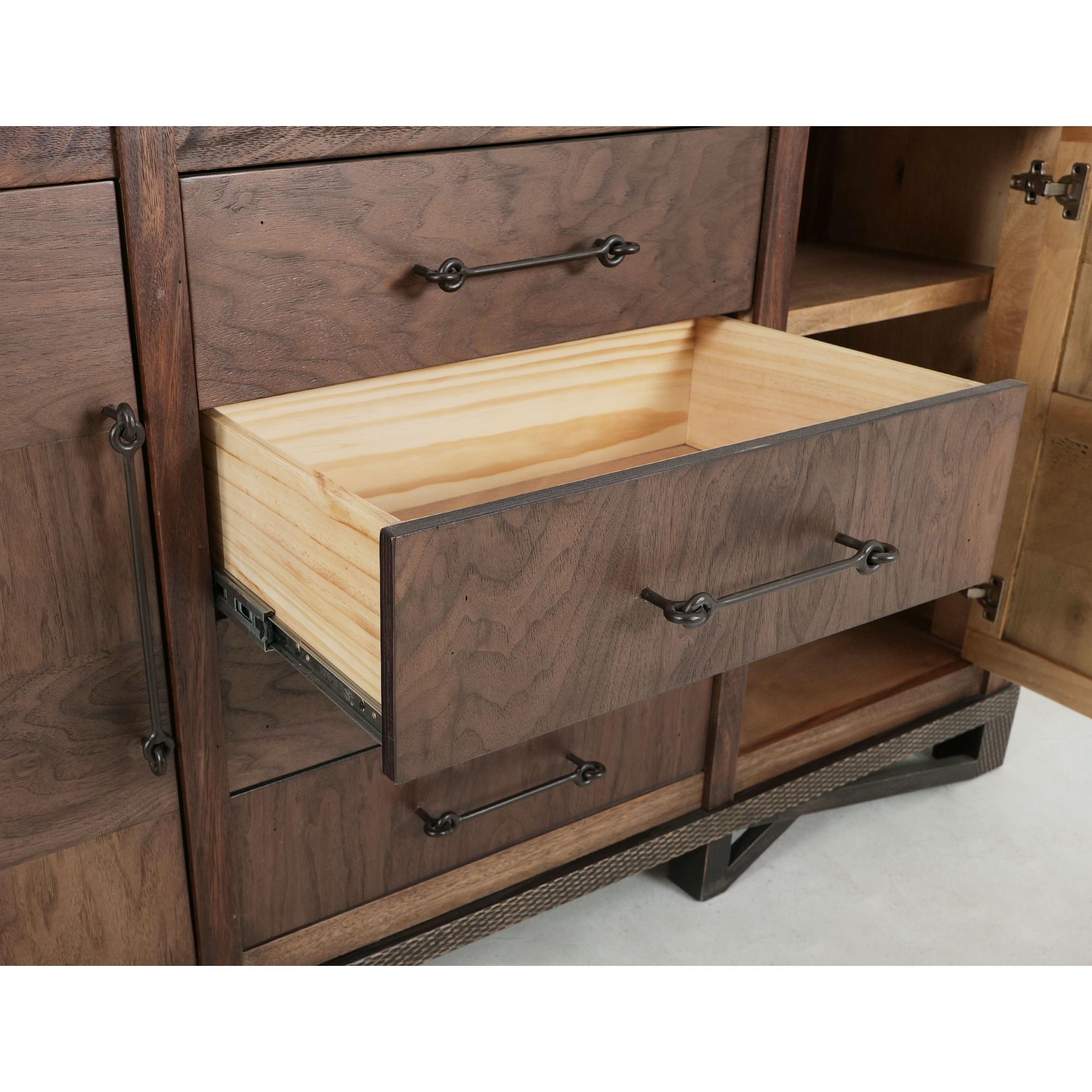 Walnut 4 Drawer & 2 Door Console 7 Walnut 4 Drawer & 2 Door Console - Image 7