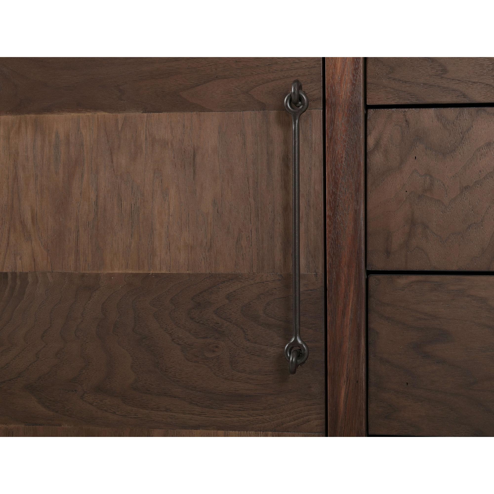 Walnut 4 Drawer & 2 Door Console 8 Walnut 4 Drawer & 2 Door Console - Image 8