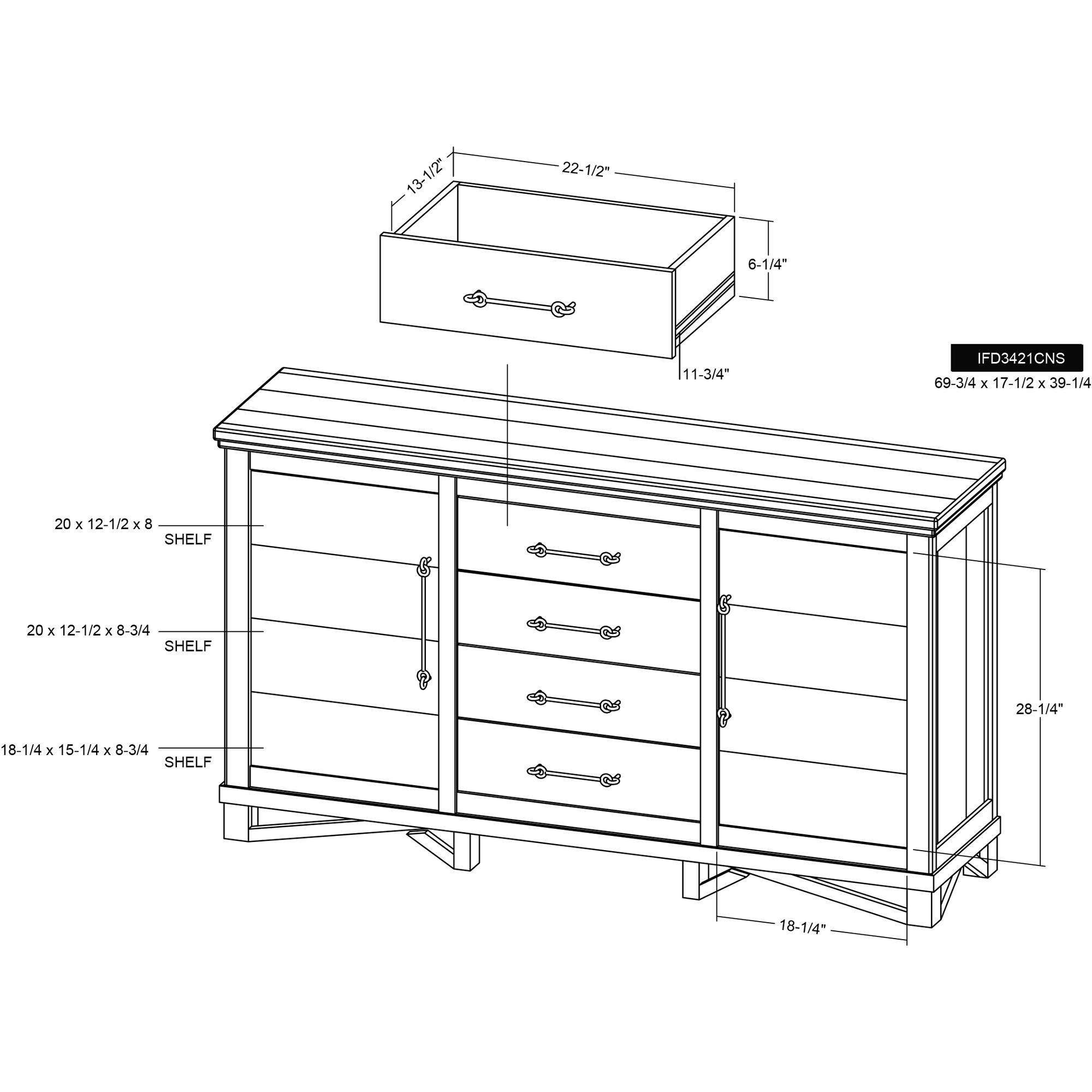 Walnut 4 Drawer & 2 Door Console 9 Walnut 4 Drawer & 2 Door Console - Image 9