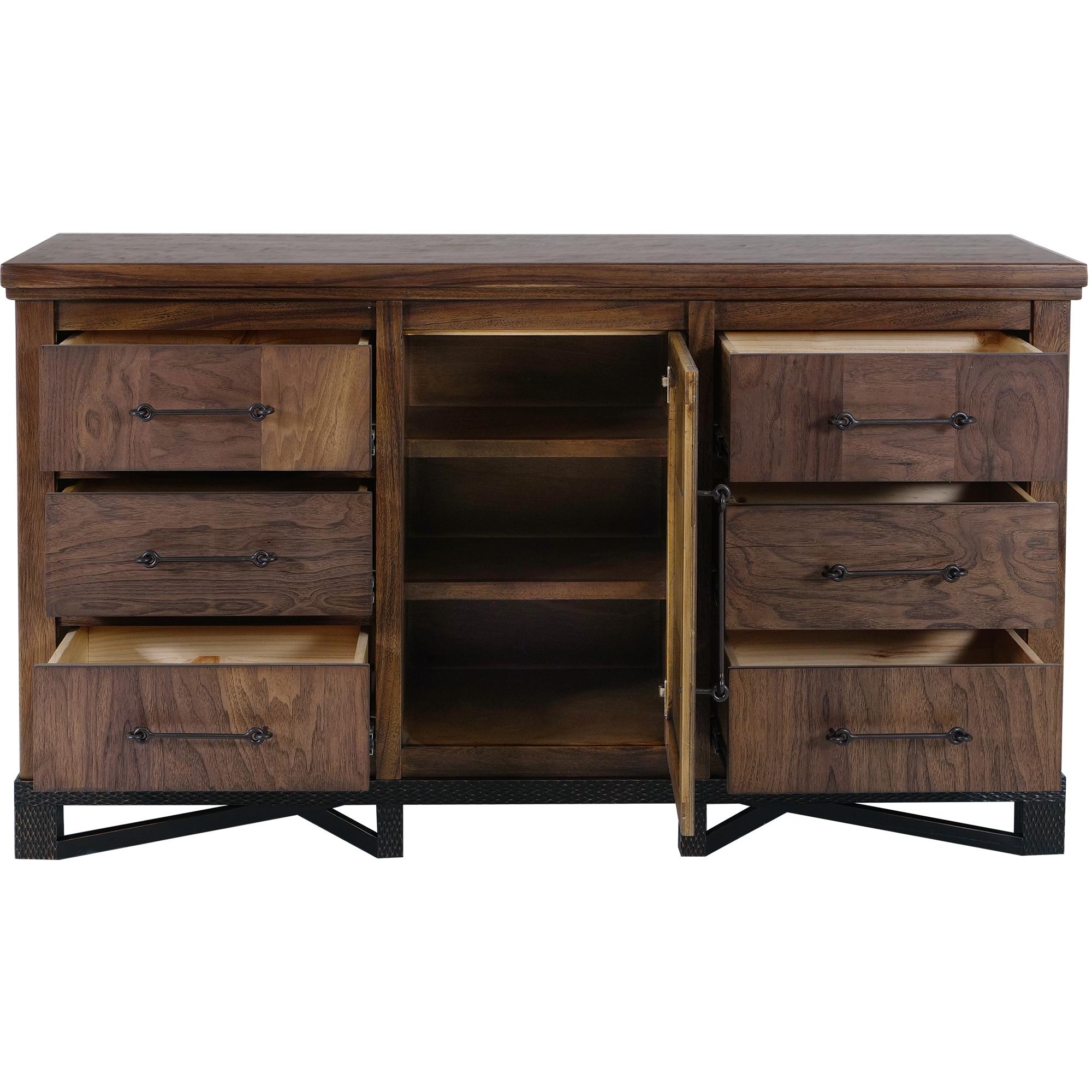 Walnut 6 Drawer 1 Door Dresser 3 Walnut 6 Drawer 1 Door Dresser - Image 3