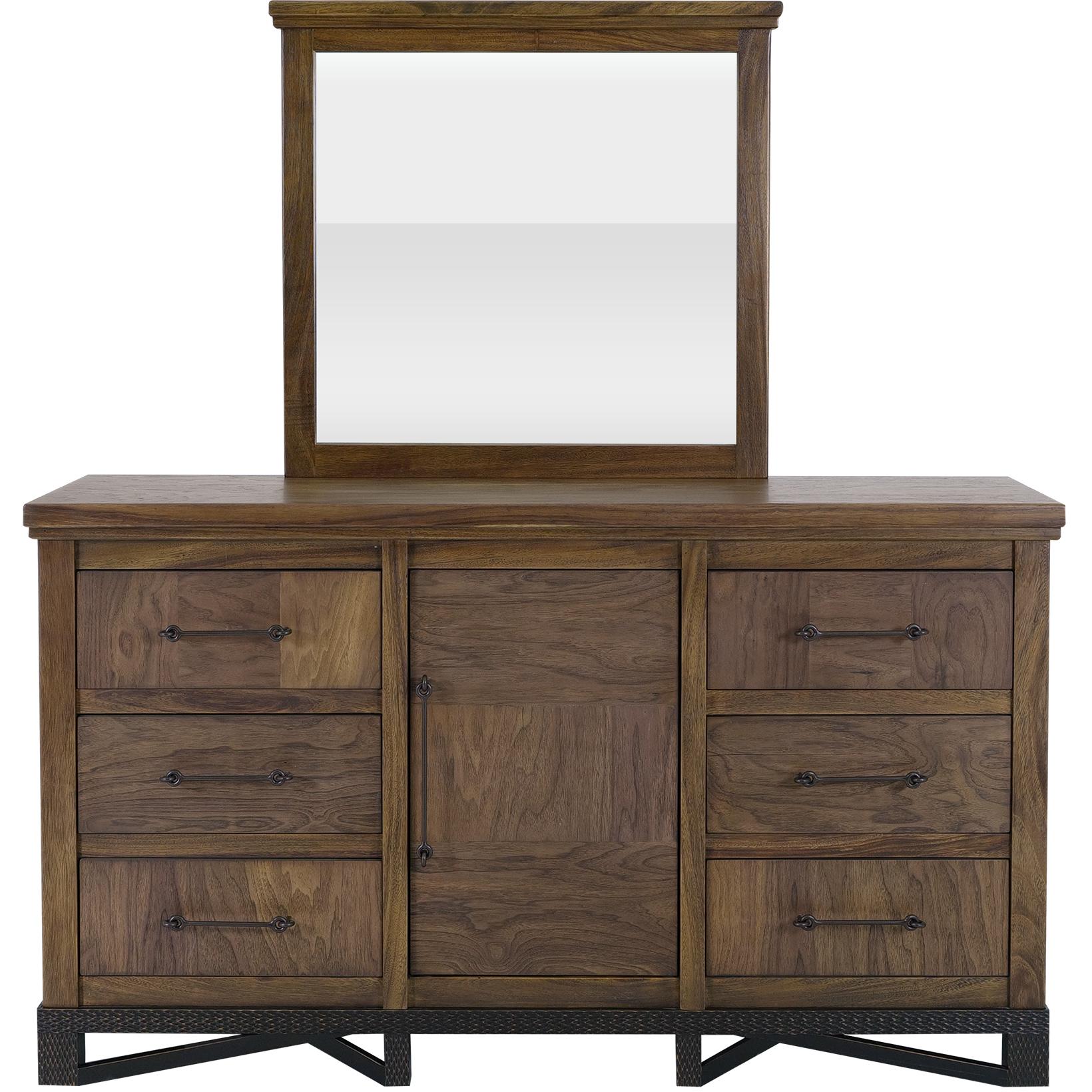 Walnut 6 Drawer 1 Door Dresser 4 Walnut 6 Drawer 1 Door Dresser - Image 4