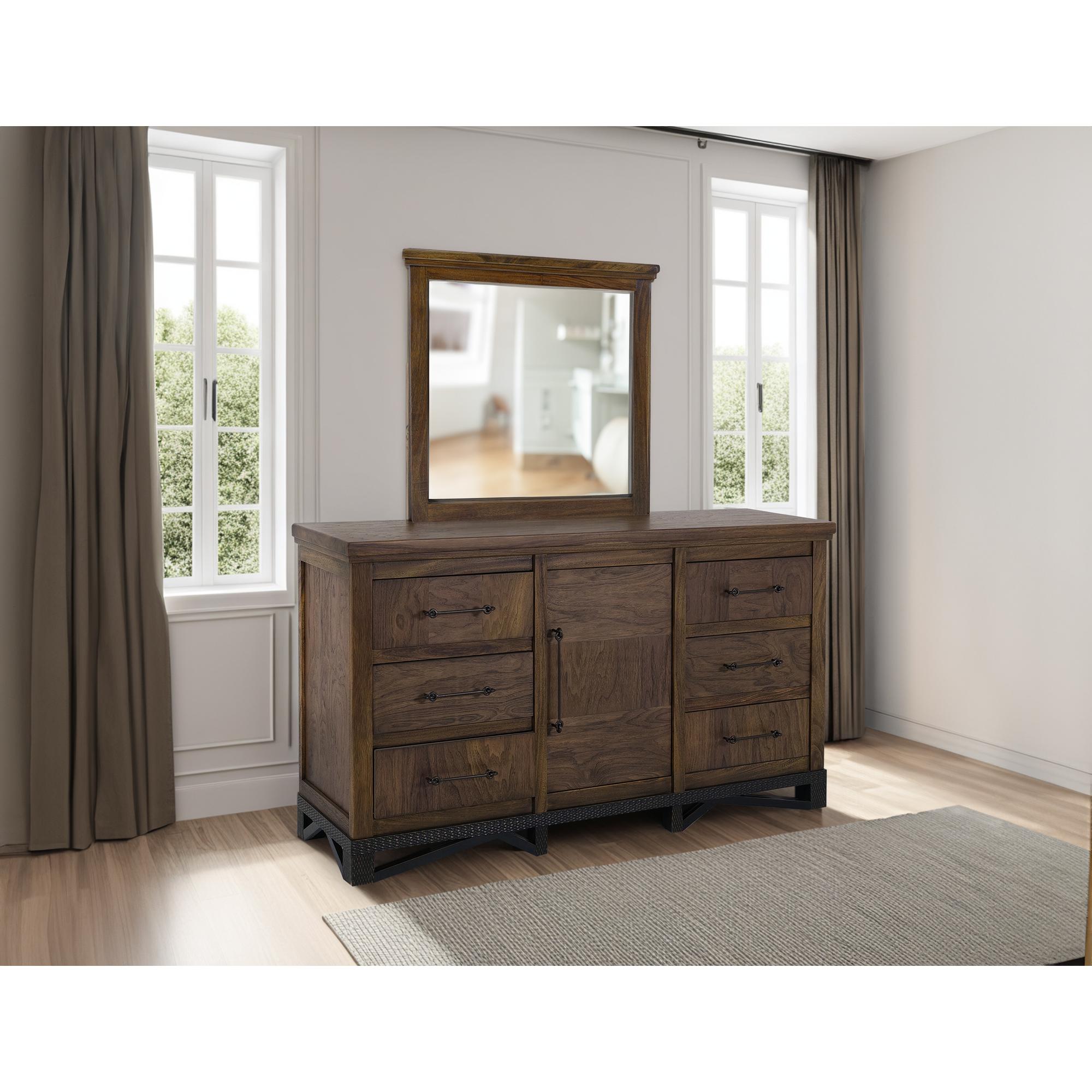 Walnut 6 Drawer 1 Door Dresser 6 Walnut 6 Drawer 1 Door Dresser - Image 6