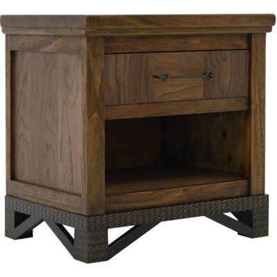Walnut 1 Drawer 1 Shelf Nightstand