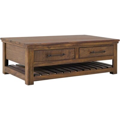 Walnut 4 Drawer Cocktail Table