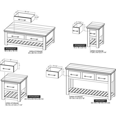 Walnut 1 Drawer End Table IFD3422END IFD3422END 10