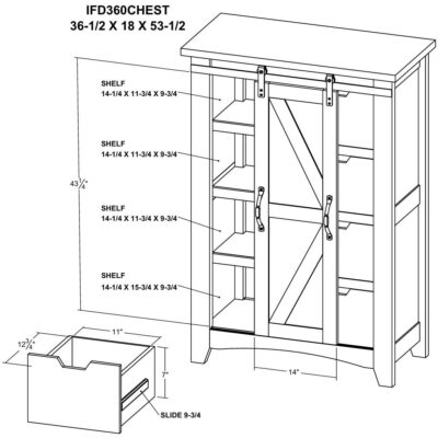 Pueblo 4 Drawer 1 Door Chest IFD360CHEST IFD360CHEST 06