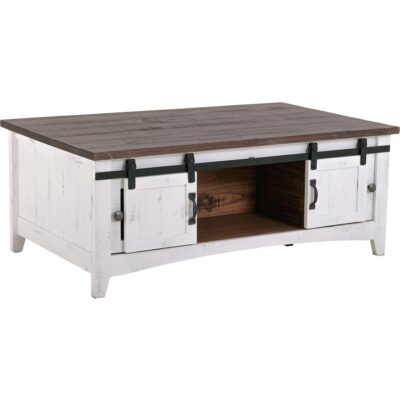 Pueblo 2 Sliding Doors 2 Metal Mesh Doors Cocktail Table IFD360CKTL-W IFD360CKTL W 04