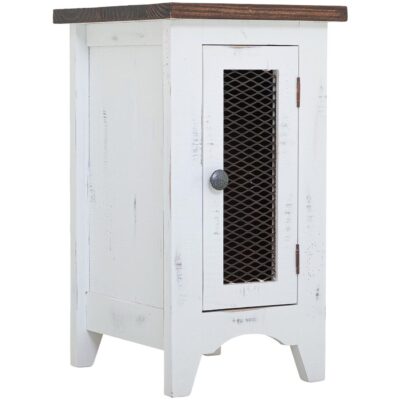 Pueblo 1 Metal Mesh Door Chairside Table