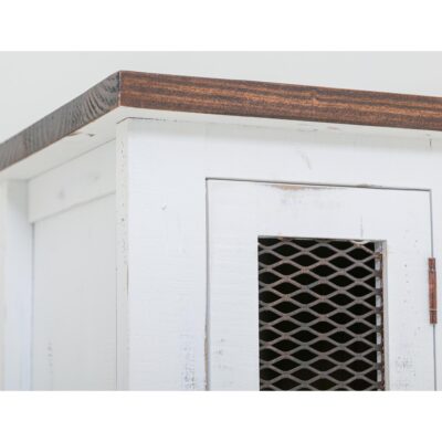 Pueblo 1 Metal Mesh Door Chairside Table IFD360CST-W IFD360CST W 06