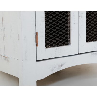 Pueblo 2 Metal Mesh Doors End Table IFD360END-W IFD360END W 06