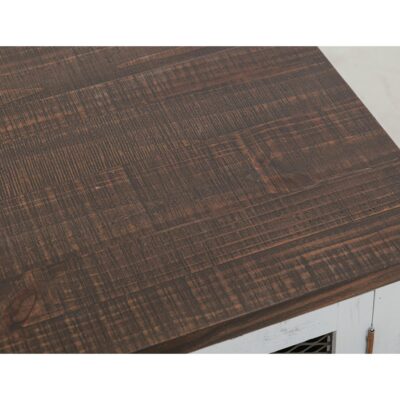 Pueblo 2 Metal Mesh Doors End Table IFD360END-W IFD360END W 07