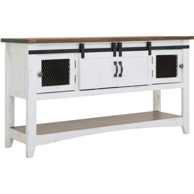 Pueblo 2 Sliding Doors 2 Metal Mesh Doors Sofa Table IFD360SOFA-W IFD360SOFA W 02