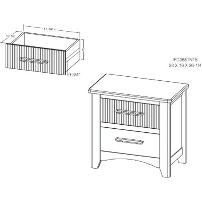 Ridge 2 Drawer Nightstand IFD3681NTS IFD3681NTS 08