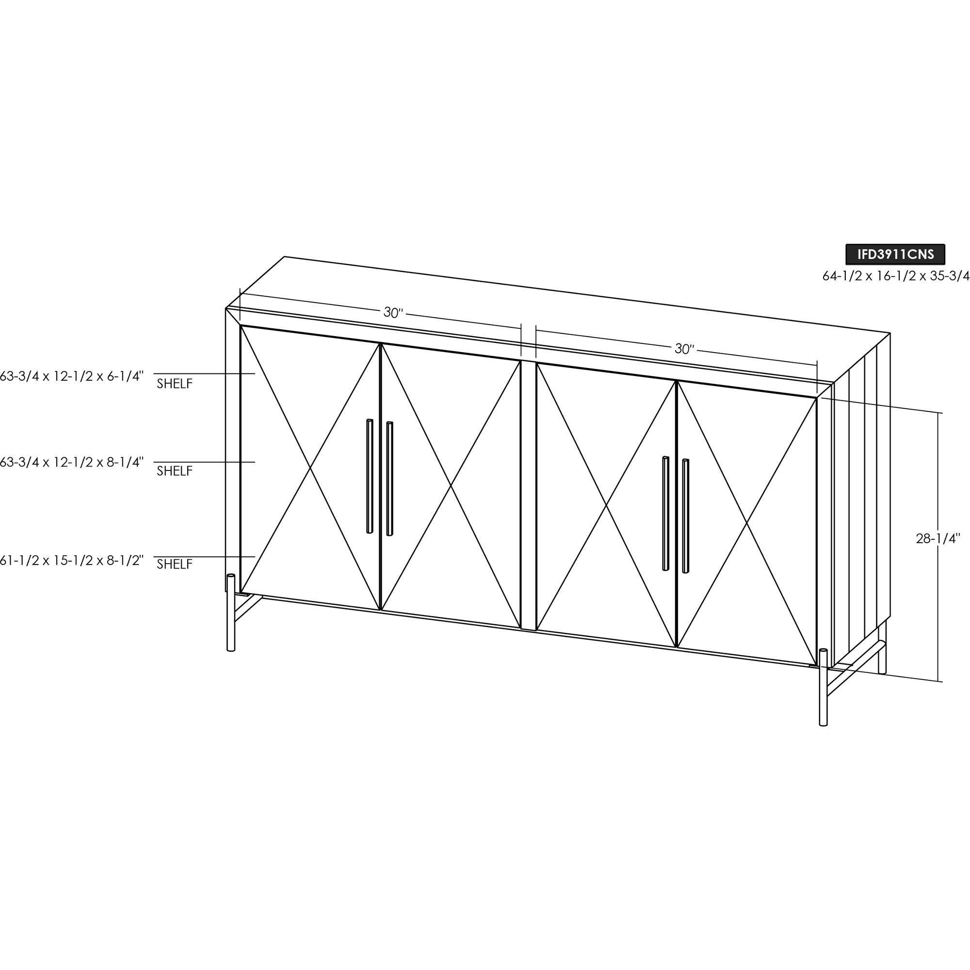 Black Verona 4 Door Console 10 Black Verona 4 Door Console - Image 10