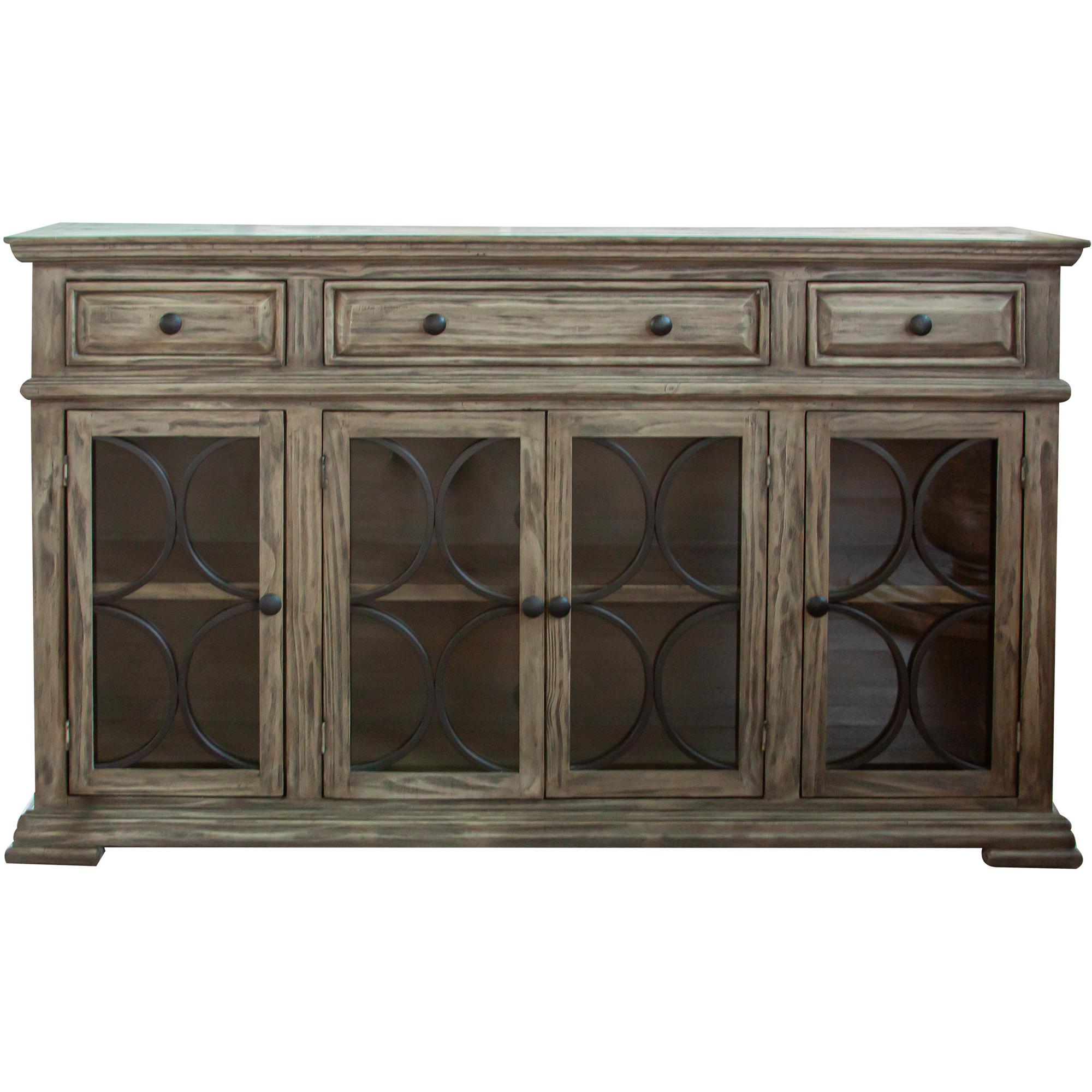 Bonanza 4 Glass Doors 3 Drawers Console 1 Bonanza 4 Glass Doors 3 Drawers Console